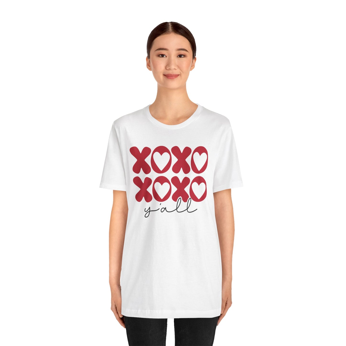 Valentine's Day Tshirt, XOXO Y'all Holiday Shirt, V-Day Tee, Women's Mens Gender Neutral Holiday TShirt Tee