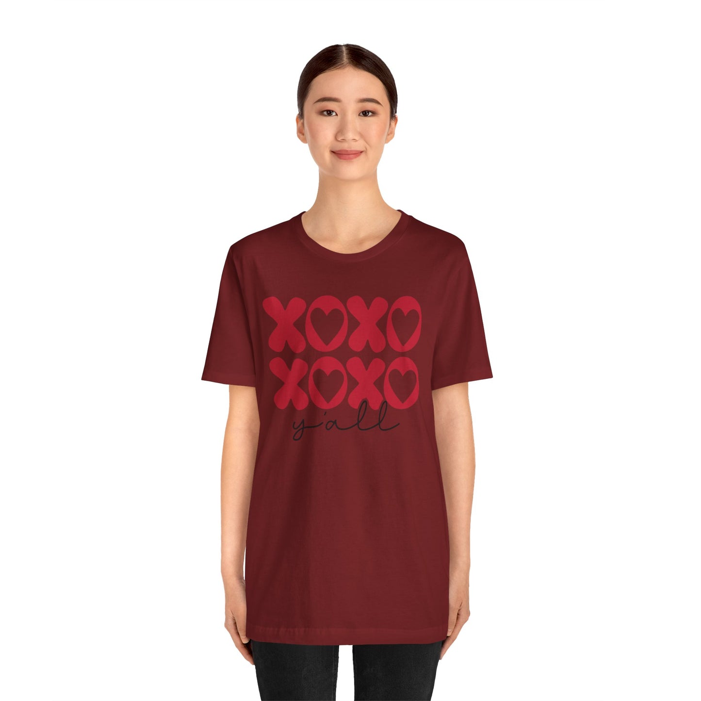 Valentine's Day Tshirt, XOXO Y'all Holiday Shirt, V-Day Tee, Women's Mens Gender Neutral Holiday TShirt Tee