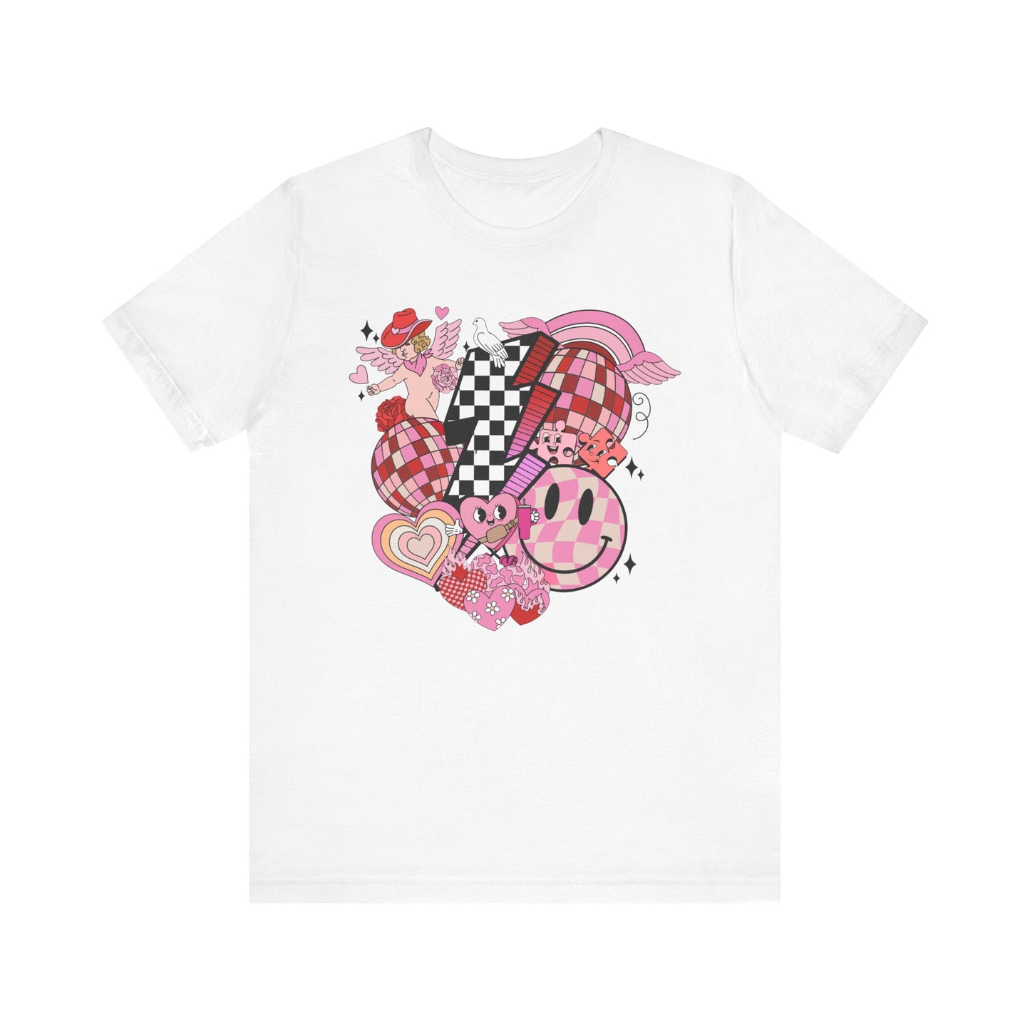 Valentine's Day Tshirt, Retro Graphic Design Holiday Shirt, V-Day Tee, Women's Mens Gender Neutral Holiday TShirt Tee