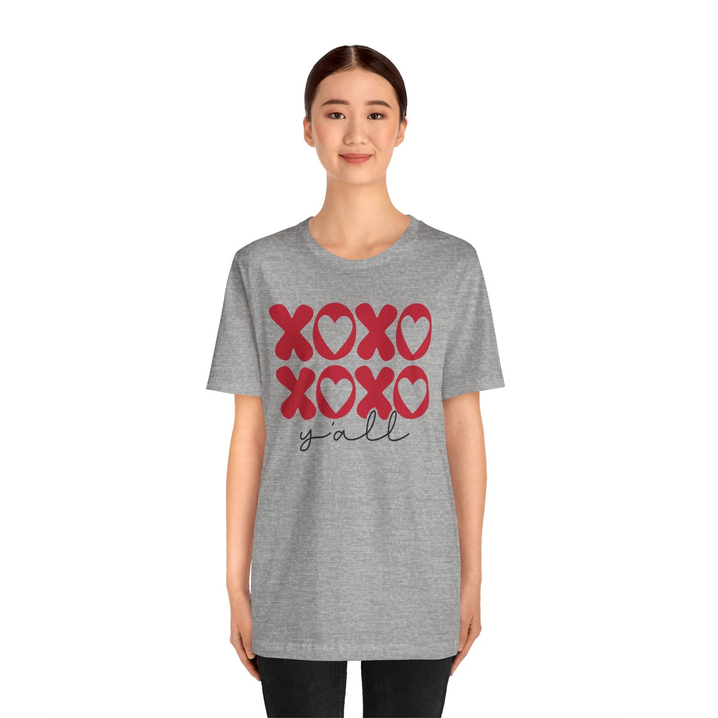 Valentine's Day Tshirt, XOXO Y'all Holiday Shirt, V-Day Tee, Women's Mens Gender Neutral Holiday TShirt Tee