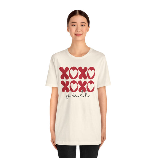 Valentine's Day Tshirt, XOXO Y'all Holiday Shirt, V-Day Tee, Women's Mens Gender Neutral Holiday TShirt Tee