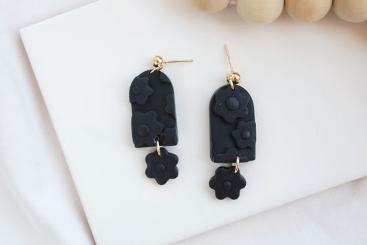 Black Flower Power Dangle
