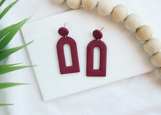 Burgundy Arch Dangle