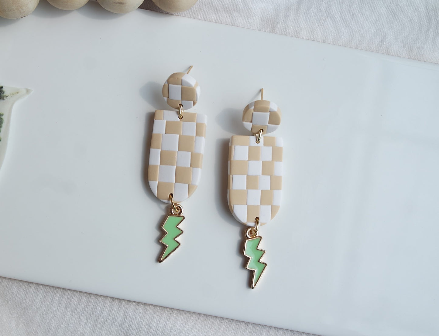 Checkerboard/Lightening Bolt - Green
