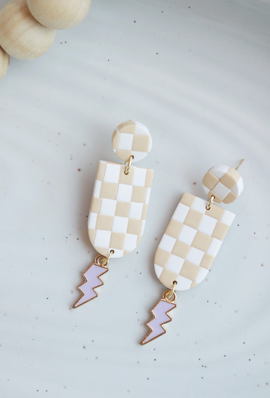 Checkerboard/Lightening Bolt - Lilac