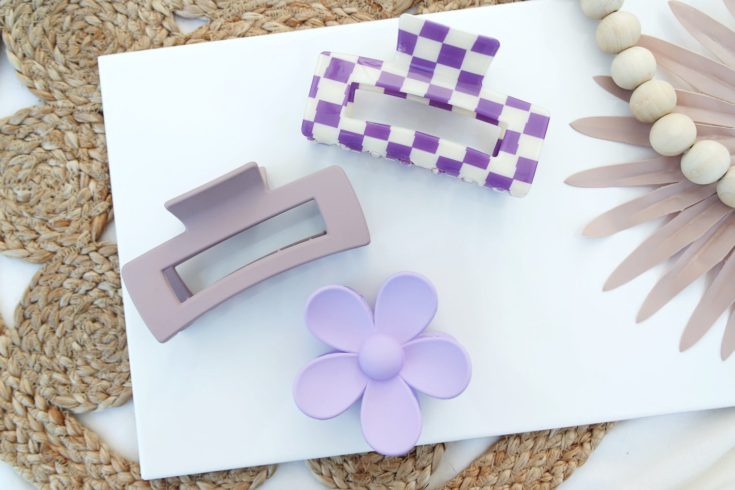 Checkerboard Claw Hair Clip