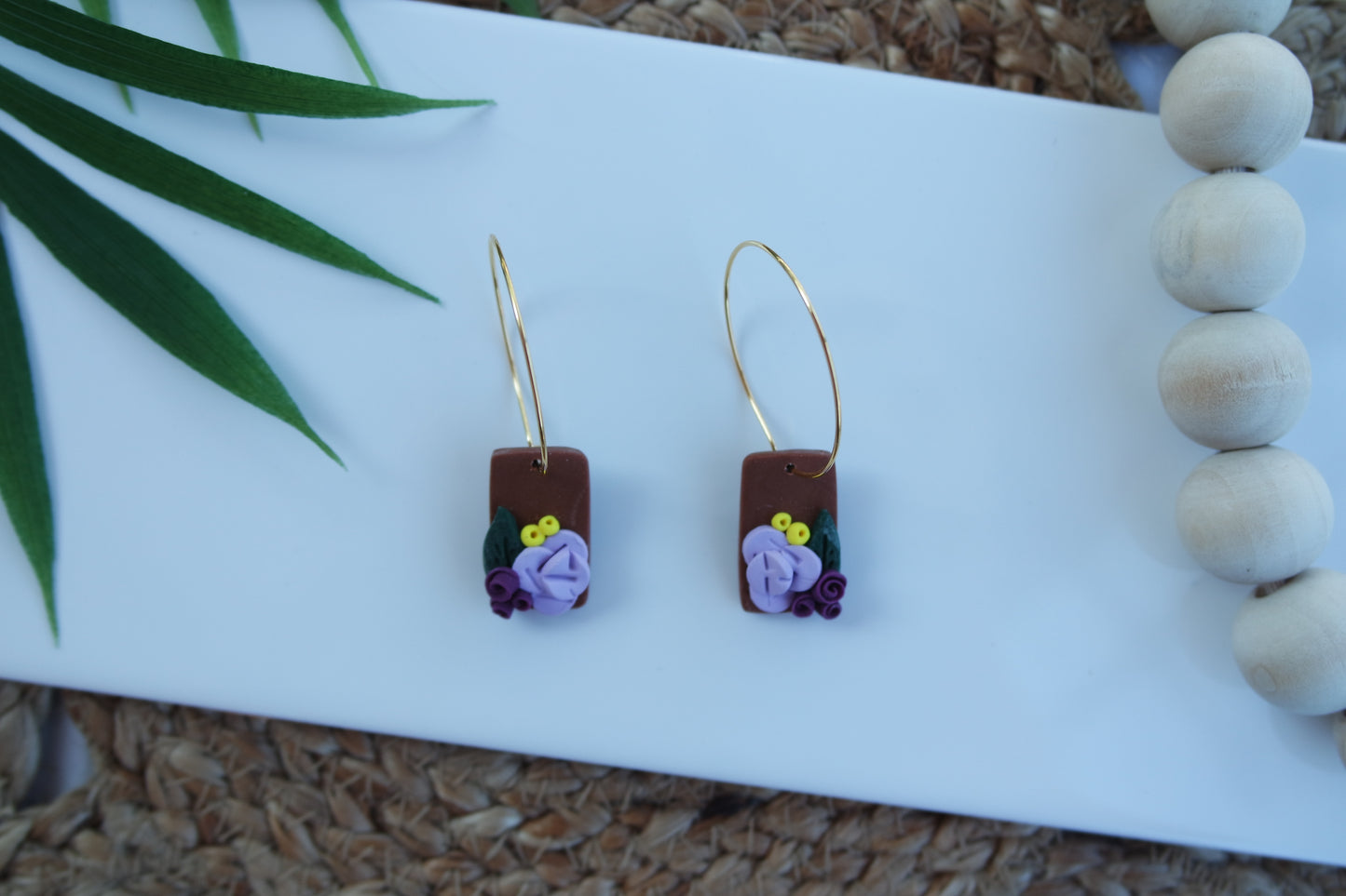 Light Purple Flower Hoops