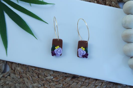 Light Purple Flower Hoops