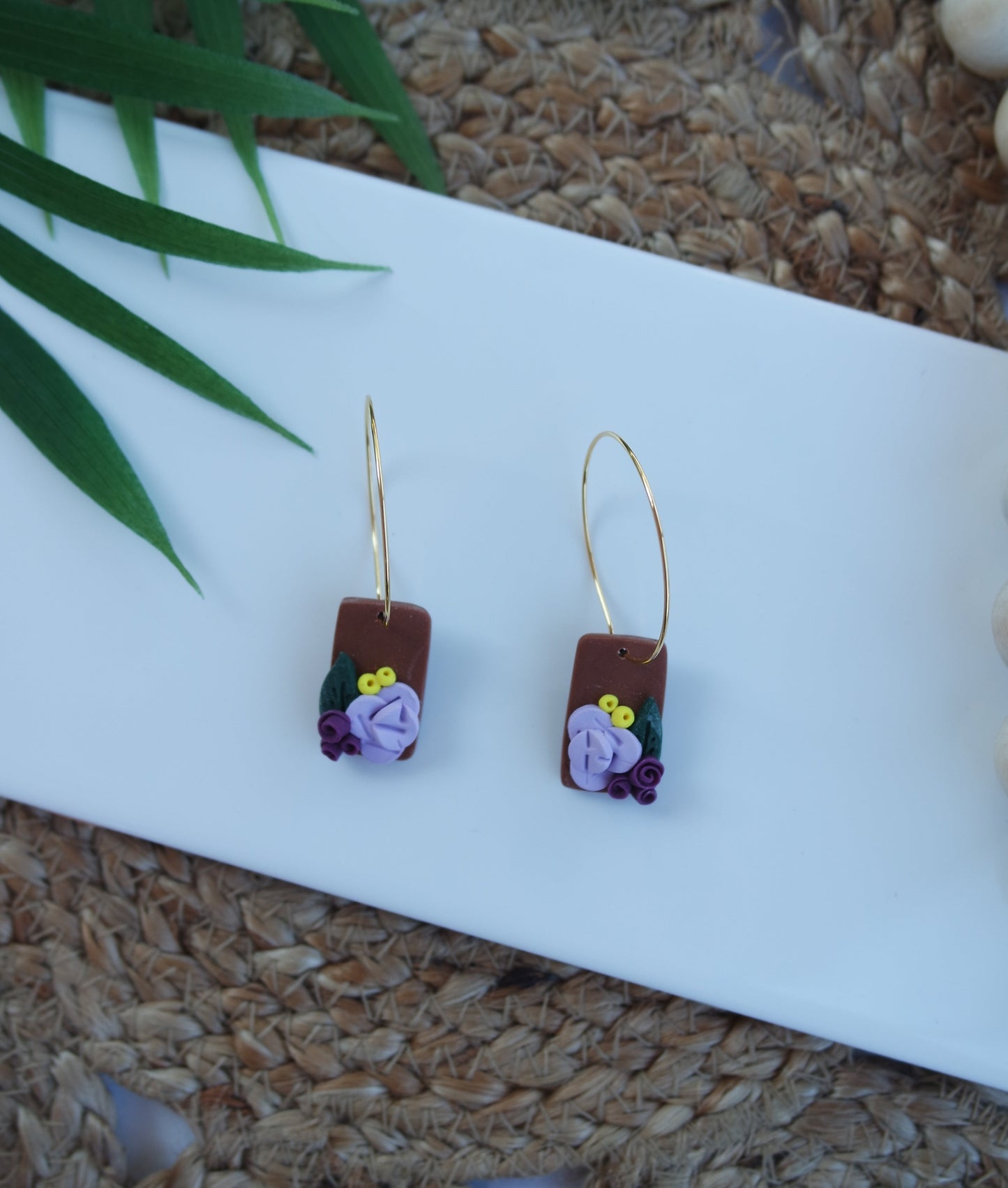 Light Purple Flower Hoops