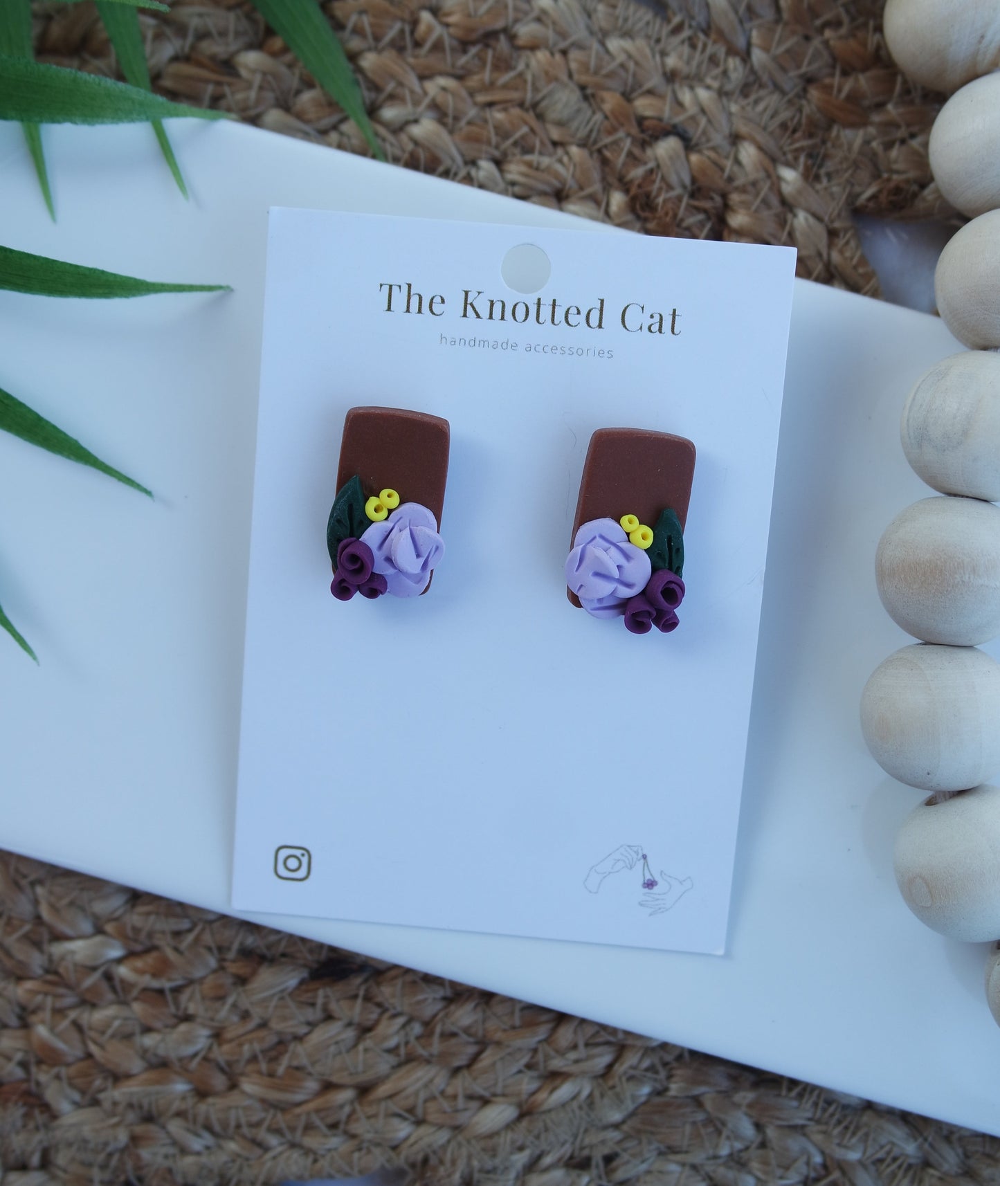 Light Purple Flower Studs