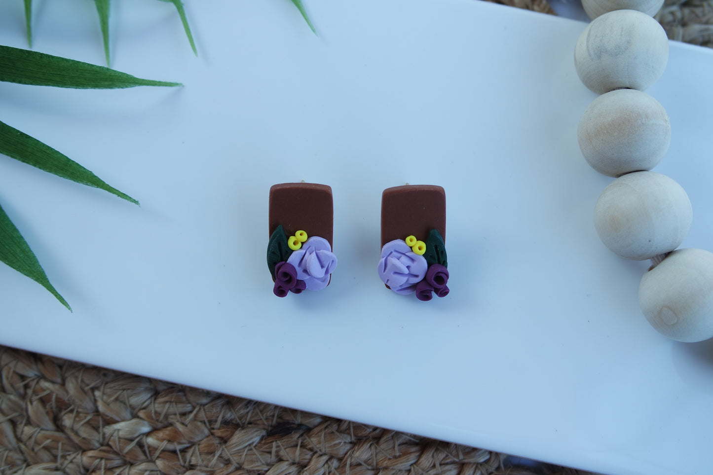 Light Purple Flower Studs