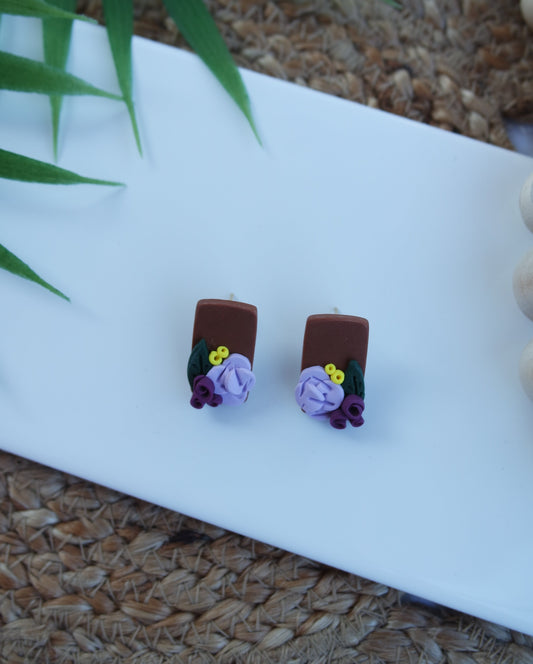 Light Purple Flower Studs