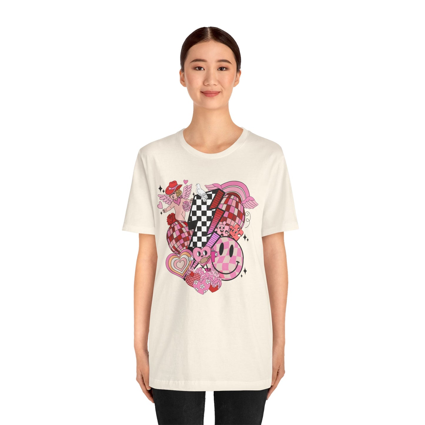 Valentine's Day Tshirt,  Retro Graphic Design Holiday Shirt, V-Day Tee, Women's Mens Gender Neutral Holiday TShirt Tee
