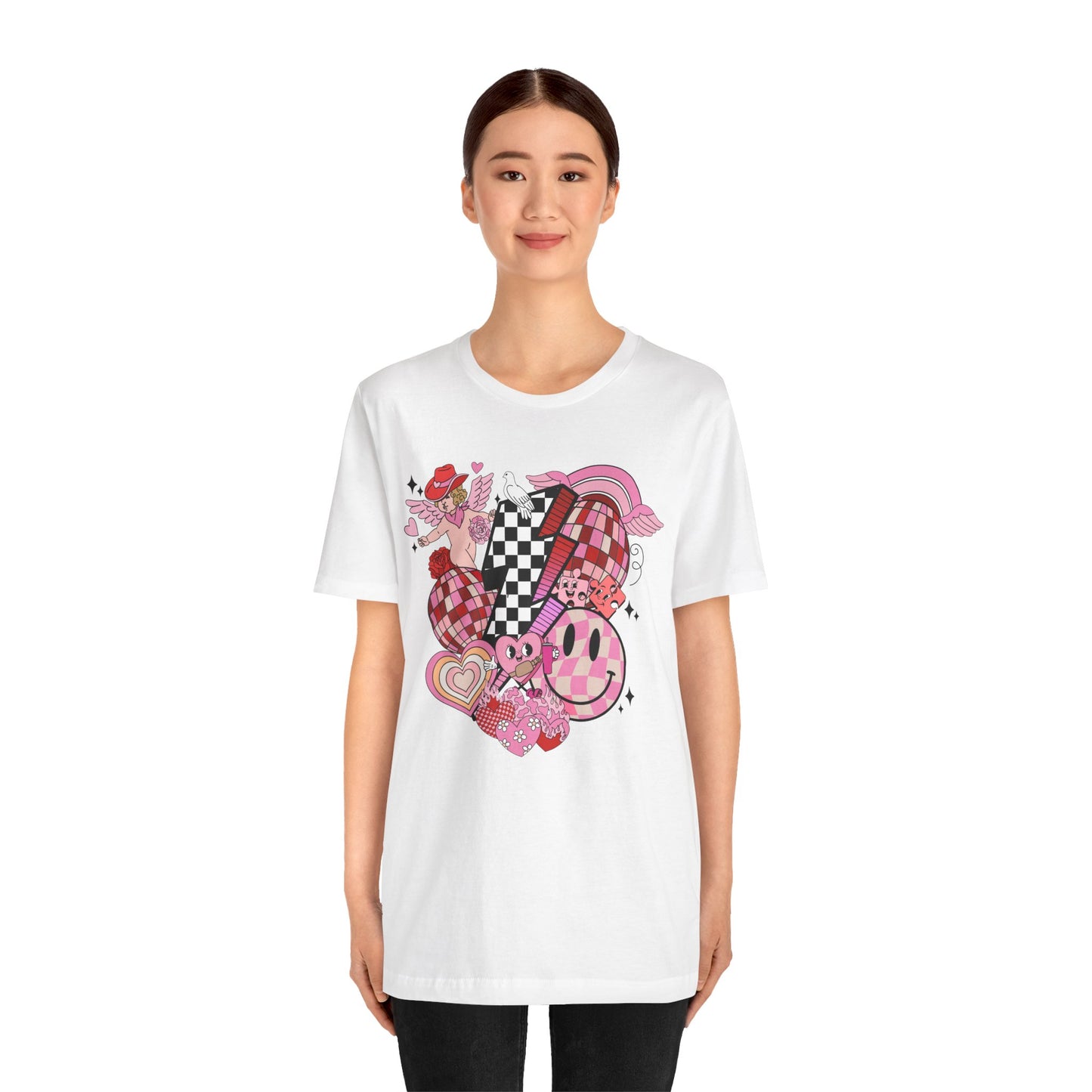 Valentine's Day Tshirt,  Retro Graphic Design Holiday Shirt, V-Day Tee, Women's Mens Gender Neutral Holiday TShirt Tee