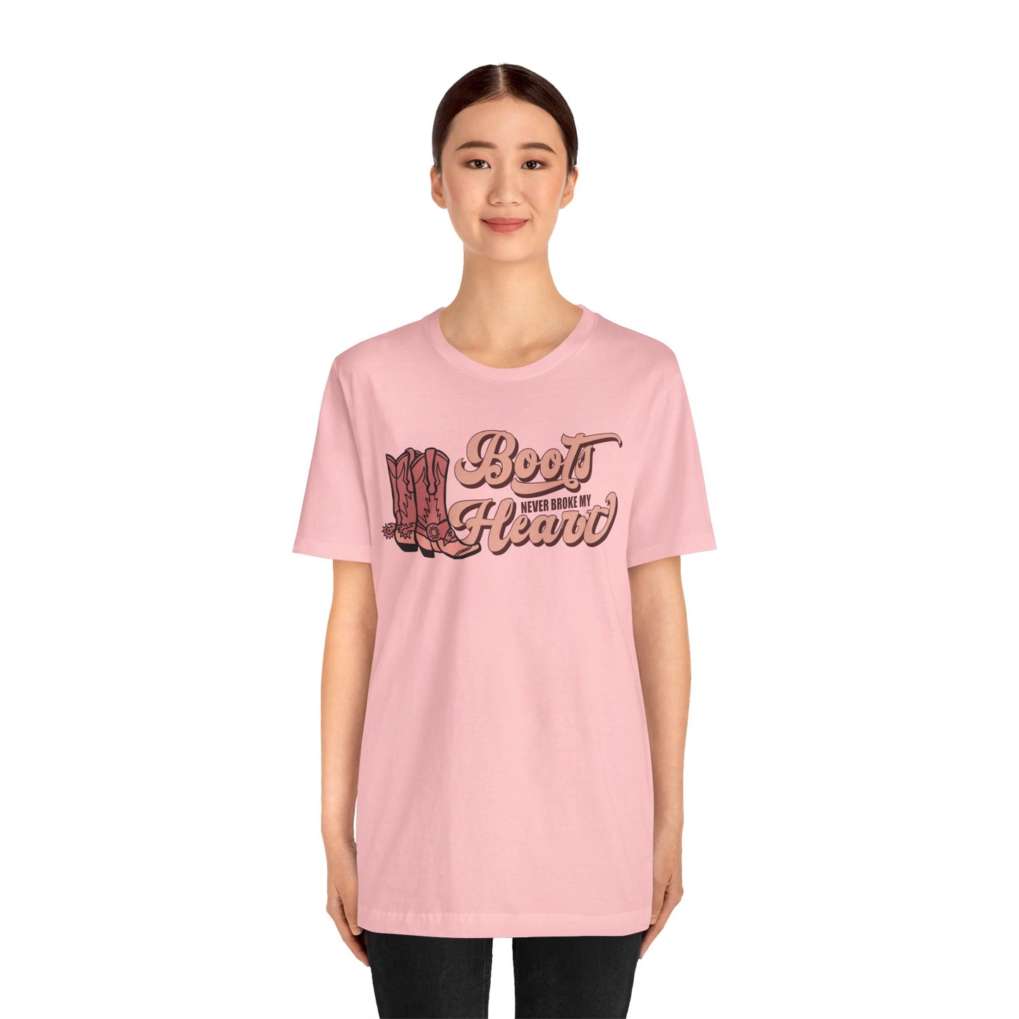 Valentine's Day T-shirt, Boots Never Broke My Heart Cow Holiday Shirt, Valentine Day Tee, Women's Men's Gender Neutral Holiday T-shirt Tee