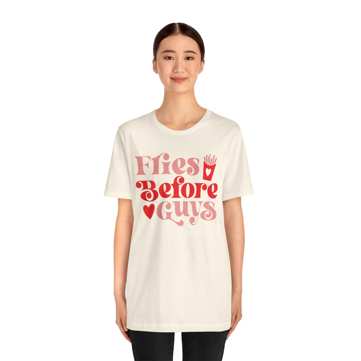 Valentine's Day T-shirt,  Fries Before Guys Heart Valentine's Holiday Shirt, Valentine Day Tee, Brewery Women's Holiday T-shirt Tee