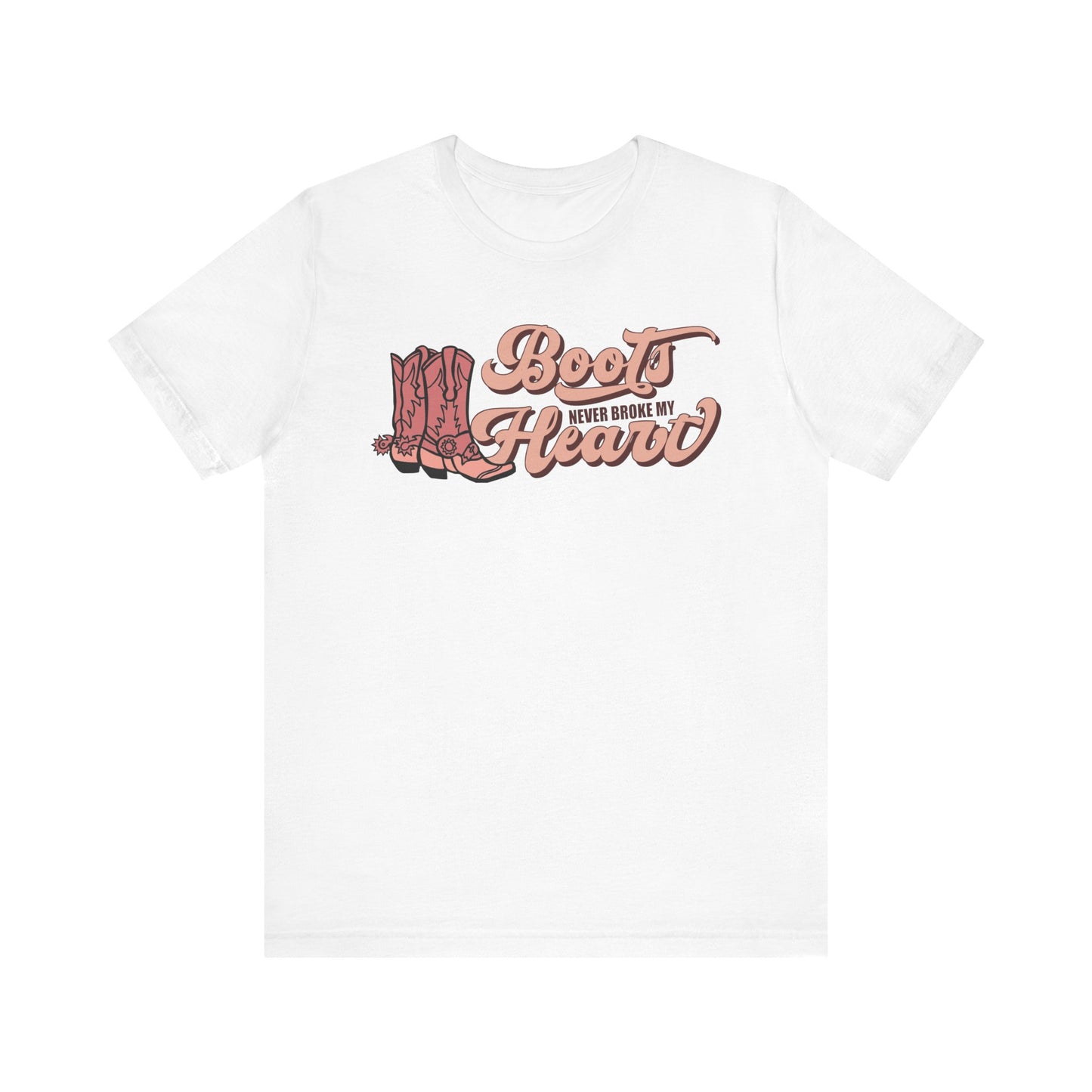 Valentine's Day T-shirt, Boots Never Broke My Heart Cow Holiday Shirt, Valentine Day Tee, Women's Men's Gender Neutral Holiday T-shirt Tee