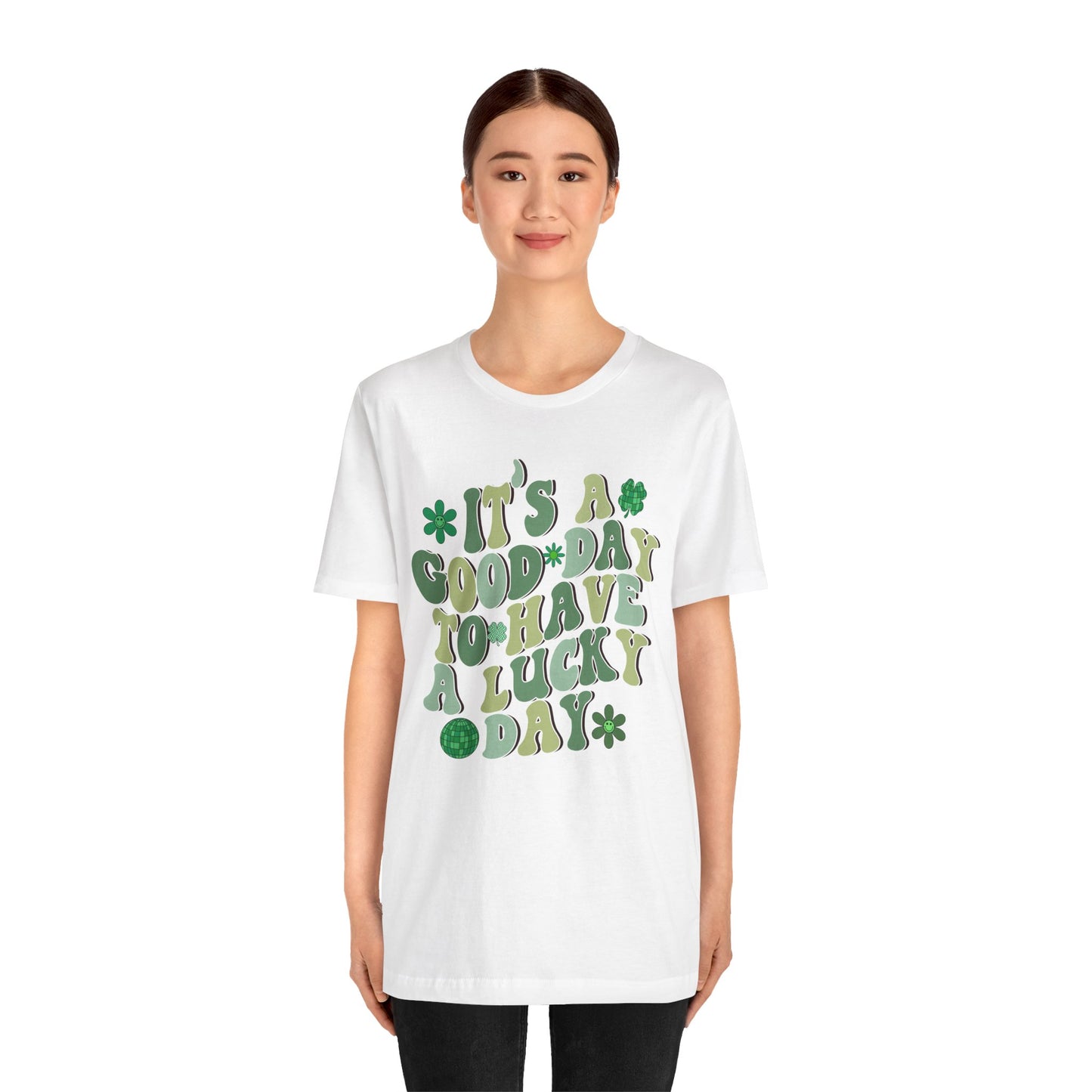 St Patricks Day Its A Good Day To Have A Lucky Day Cotton Tshirt, Everybody Adult Sizes Shamrock Disco Ball St Patricks Day Tee Shirt Tshirt