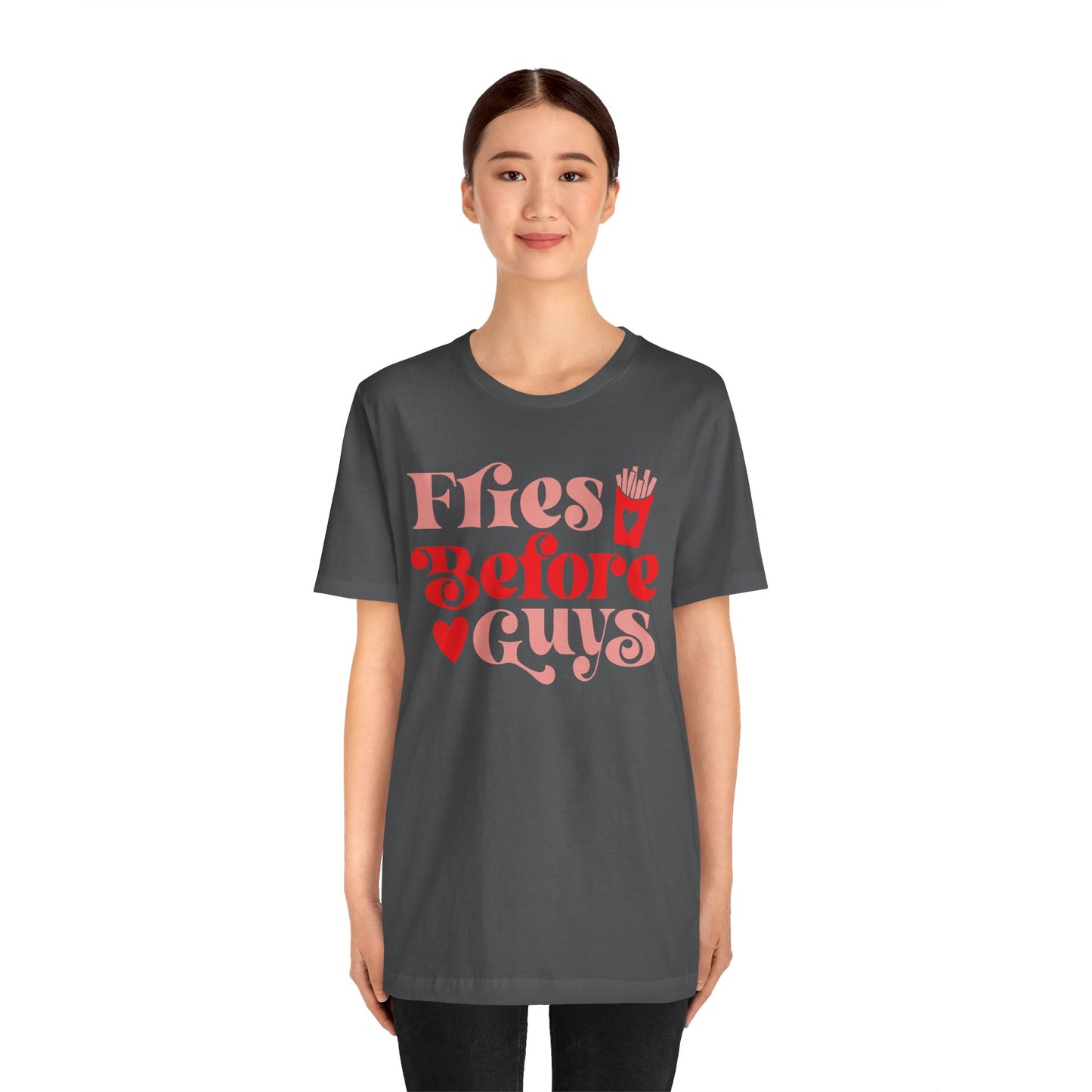 Valentine's Day T-shirt,  Fries Before Guys Heart Valentine's Holiday Shirt, Valentine Day Tee, Brewery Women's Holiday T-shirt Tee