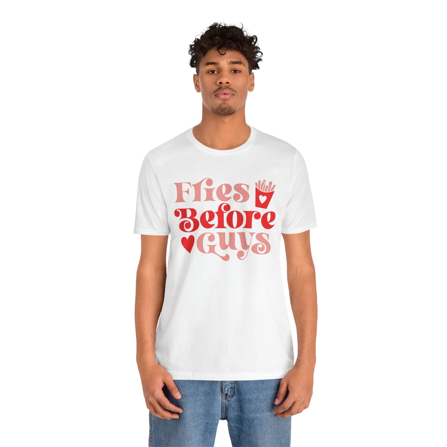 Valentine's Day T-shirt,  Fries Before Guys Heart Valentine's Holiday Shirt, Valentine Day Tee, Brewery Women's Holiday T-shirt Tee