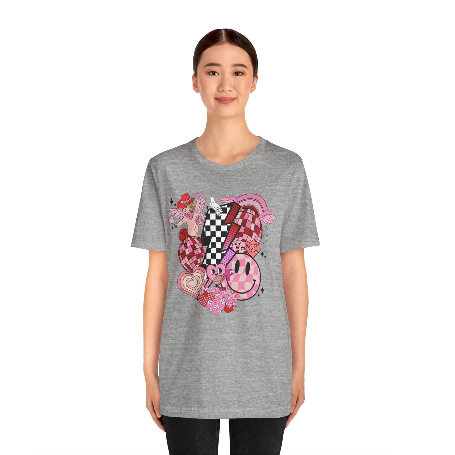 Valentine's Day Tshirt,  Retro Graphic Design Holiday Shirt, V-Day Tee, Women's Mens Gender Neutral Holiday TShirt Tee