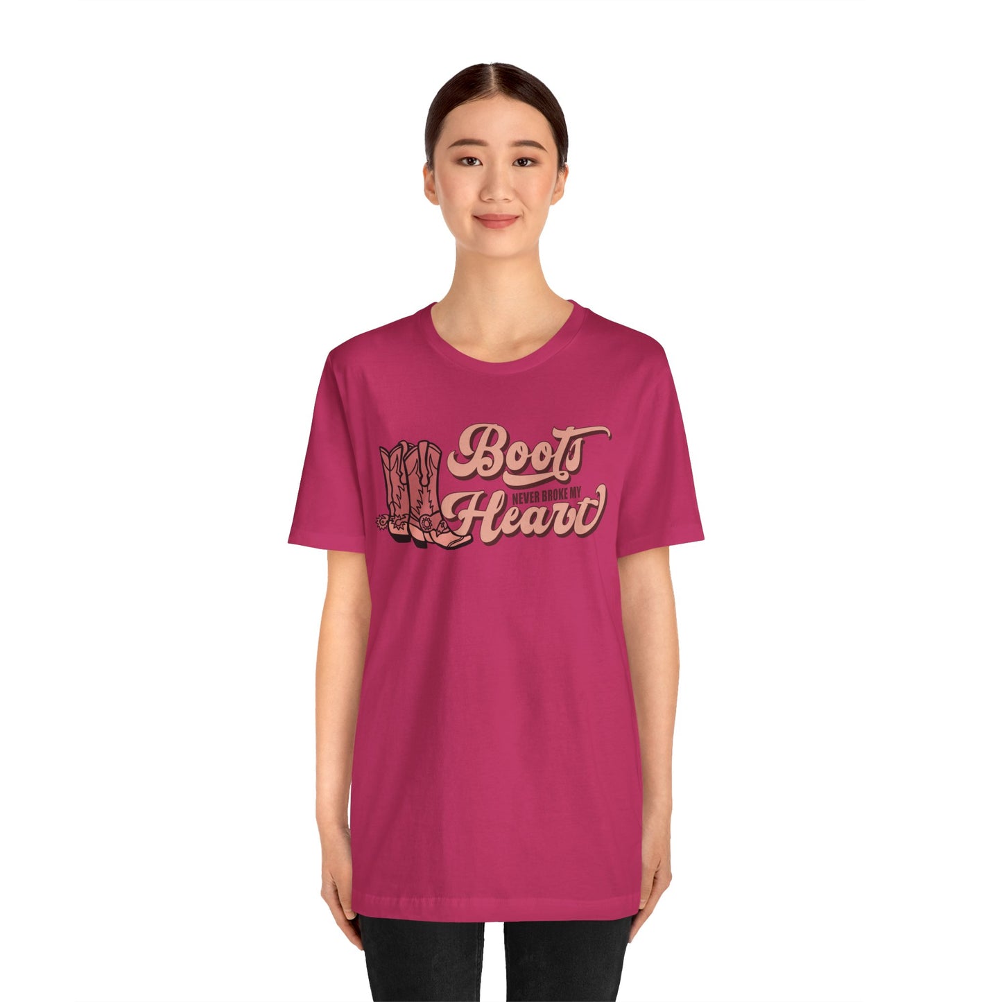 Valentine's Day T-shirt, Boots Never Broke My Heart Cow Holiday Shirt, Valentine Day Tee, Women's Men's Gender Neutral Holiday T-shirt Tee