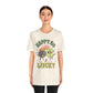 St Patricks Day Happy Go Lucky Pot of Gold Shamrock Rockin' Cotton Tshirt, Everybody Adult Sizes Shamrock St Patricks Day Tee Shirt Tshirt