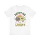 St Patricks Day Happy Go Lucky Pot of Gold Shamrock Rockin' Cotton Tshirt, Everybody Adult Sizes Shamrock St Patricks Day Tee Shirt Tshirt