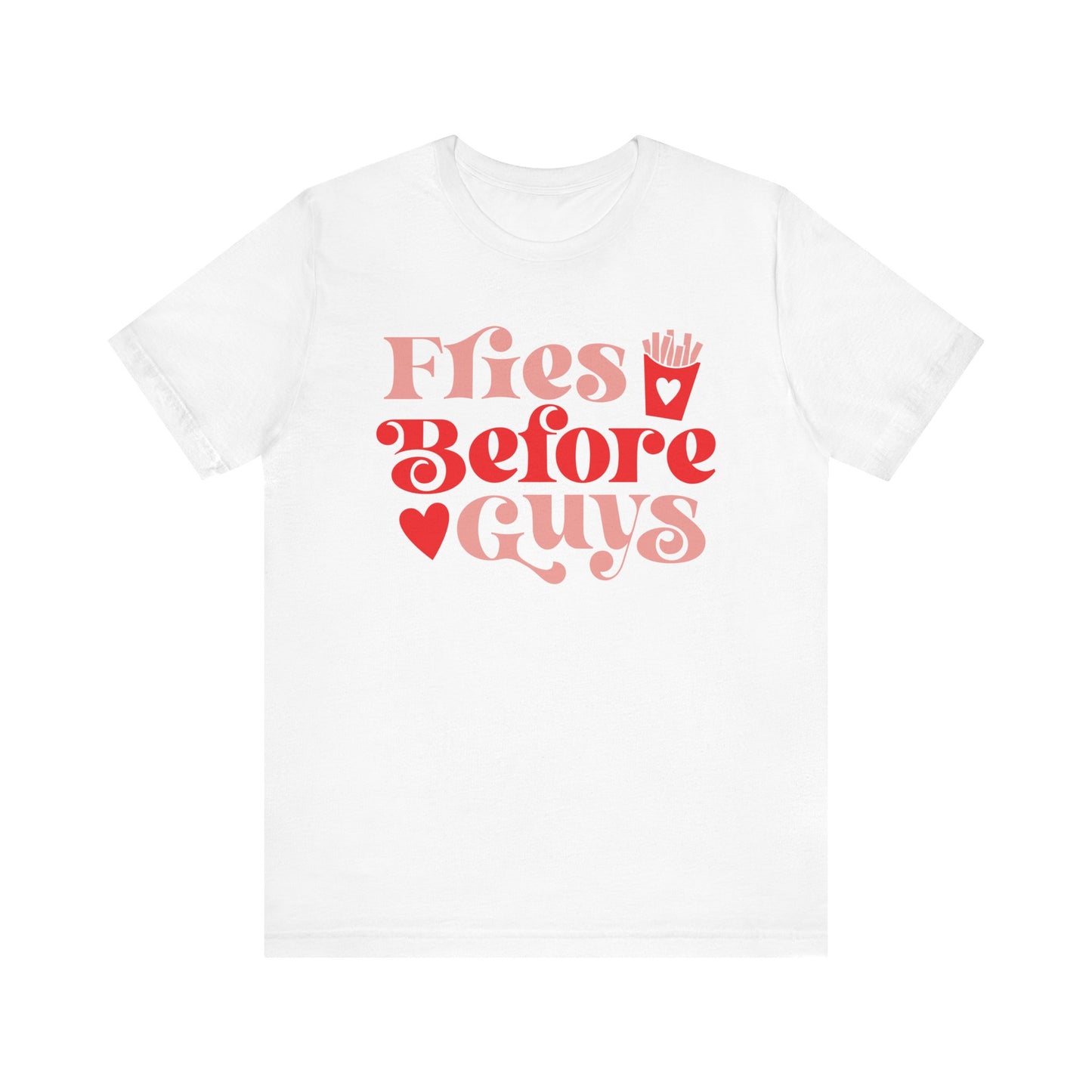 Valentine's Day T-shirt,  Fries Before Guys Heart Valentine's Holiday Shirt, Valentine Day Tee, Brewery Women's Holiday T-shirt Tee