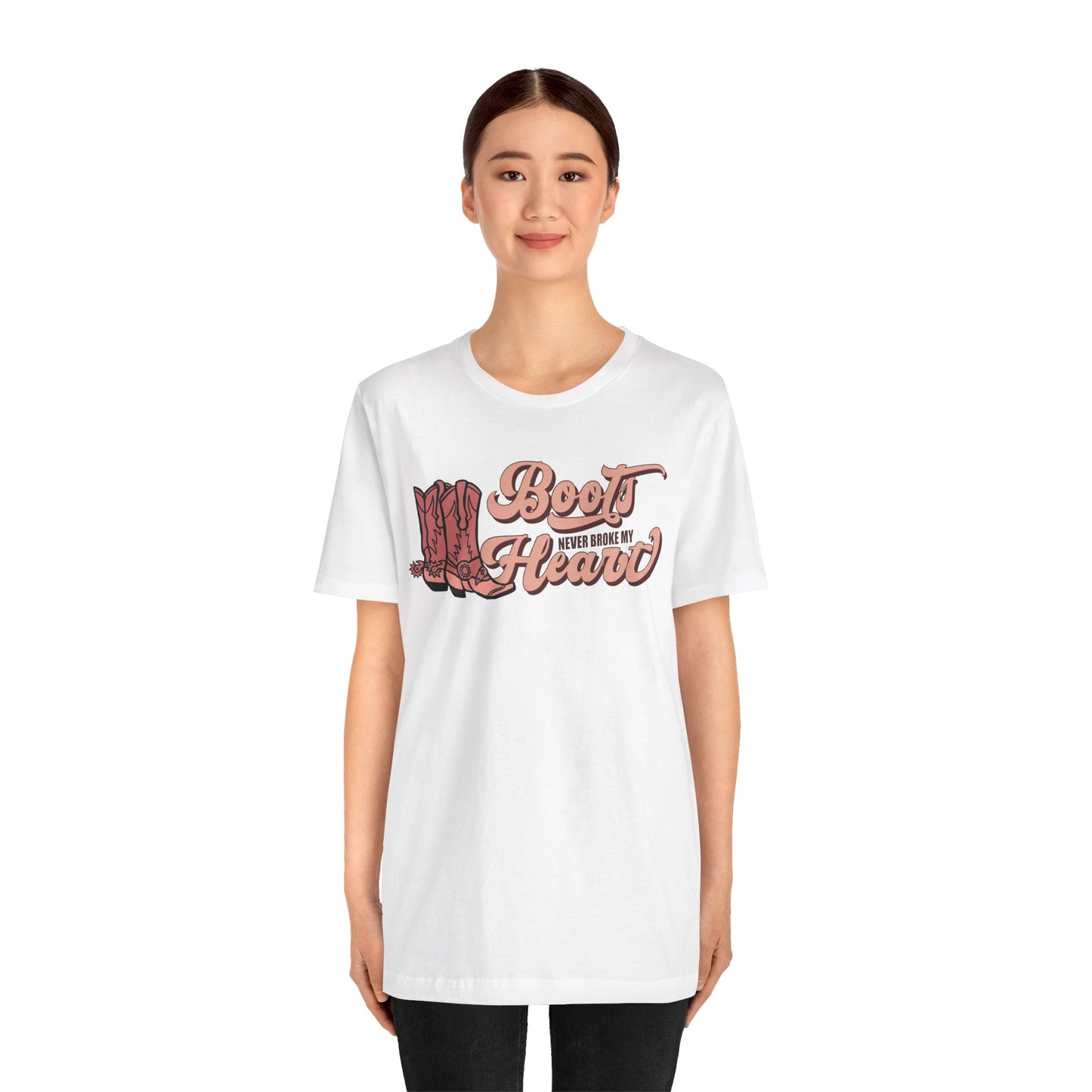 Valentine's Day T-shirt, Boots Never Broke My Heart Cow Holiday Shirt, Valentine Day Tee, Women's Men's Gender Neutral Holiday T-shirt Tee