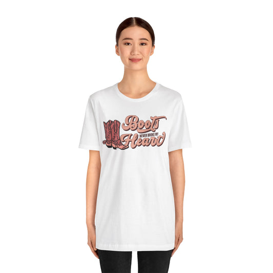 Valentine's Day T-shirt, Boots Never Broke My Heart Cow Holiday Shirt, Valentine Day Tee, Women's Men's Gender Neutral Holiday T-shirt Tee