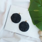 Black Flower Circle Stud