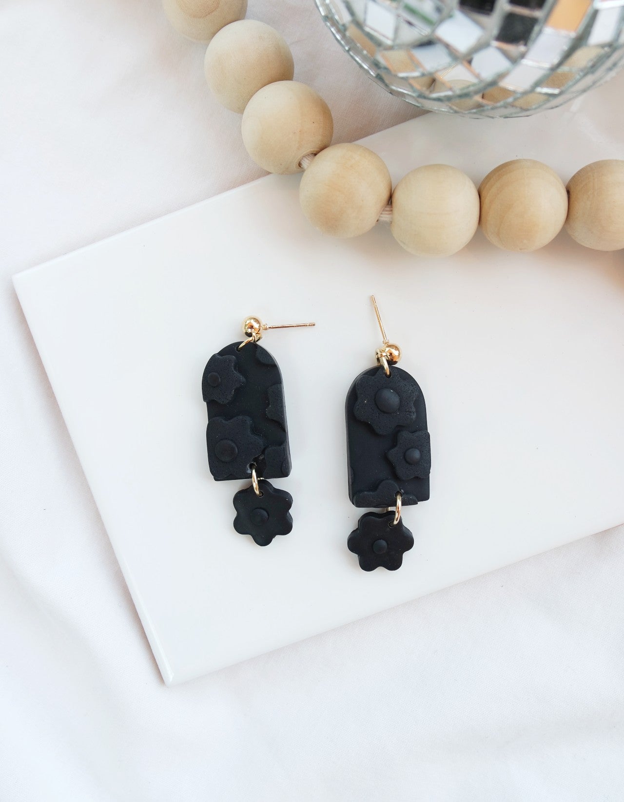 Black Flower Power Dangle