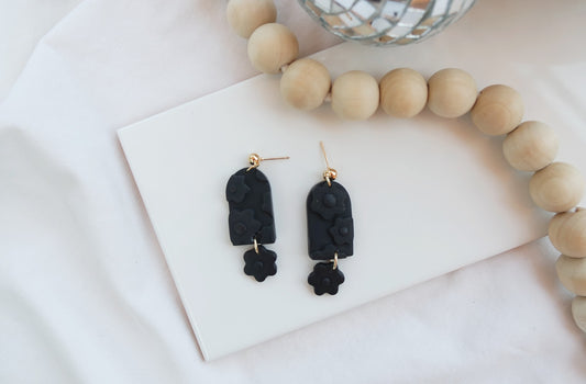 Black Flower Power Dangle