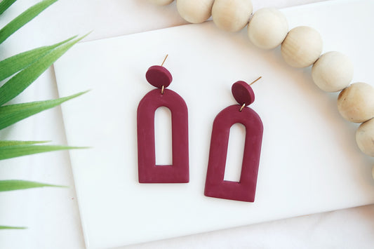 Burgundy Arch Dangle