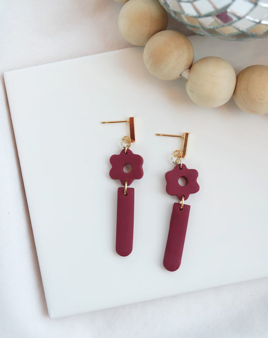 Burgundy Flower Dangle