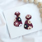 Burgundy Flower Slab Dangle