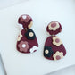 Burgundy Flower Slab Dangle