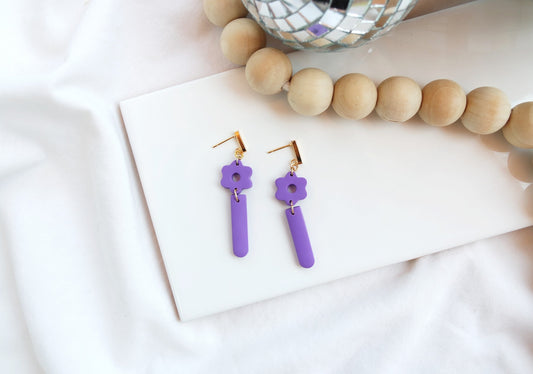 Amethyst Flower Dangle