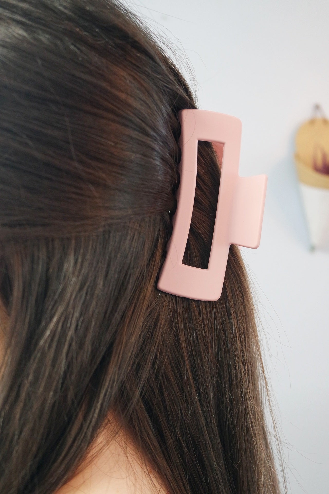 Rectangle Cut-Out Matte Hair Clip
