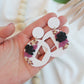 White Speckled Flower Arrangement Dangle