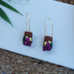 Magenta Flower Hoops