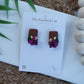 Magenta Flower Studs