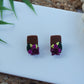Magenta Flower Studs
