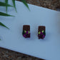 Magenta Flower Studs