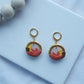 Orange Lotus Gold Hoop Huggie