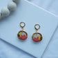 Orange Lotus Gold Hoop Huggie